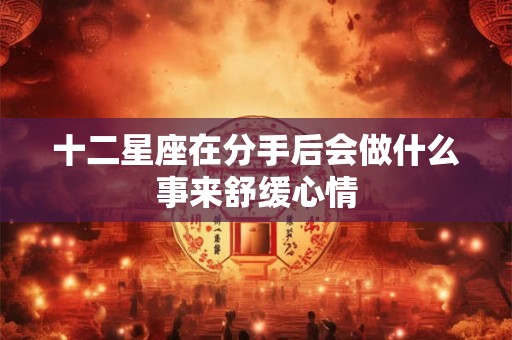 十二星座在分手后会做什么事来舒缓心情