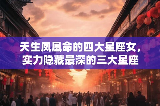 天生凤凰命的四大星座女，实力隐藏最深的三大星座