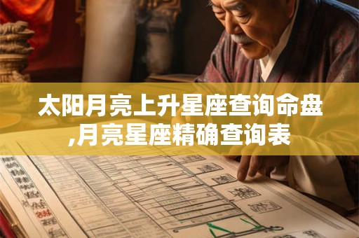 太阳月亮上升星座查询命盘,月亮星座精确查询表
