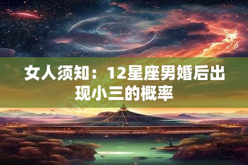 女人须知：12星座男婚后出现小三的概率