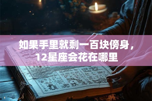 如果手里就剩一百块傍身，12星座会花在哪里