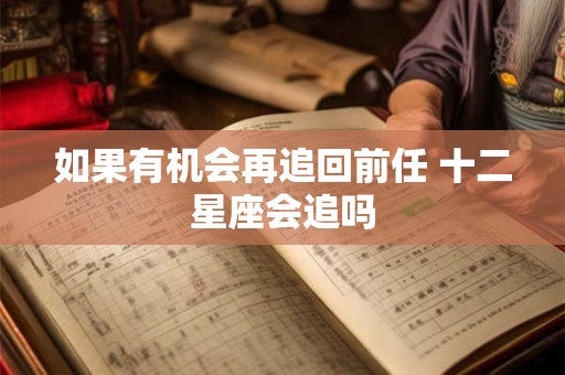 如果有机会再追回前任 十二星座会追吗