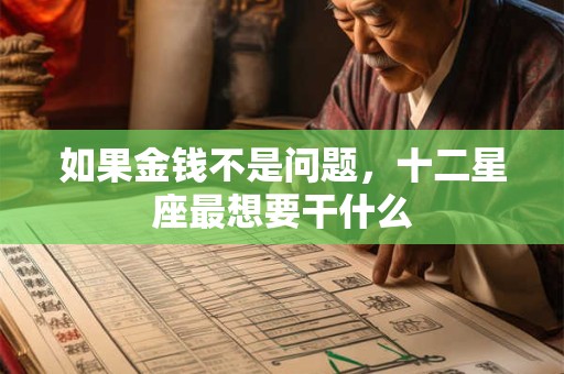 如果金钱不是问题，十二星座最想要干什么