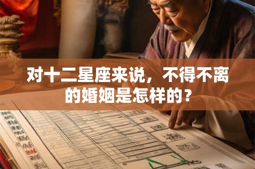 对十二星座来说，不得不离的婚姻是怎样的？