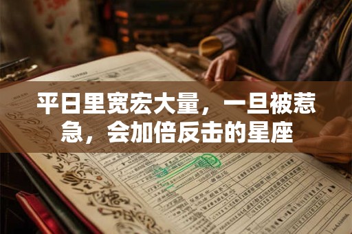 平日里宽宏大量，一旦被惹急，会加倍反击的星座