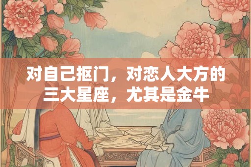 对自己抠门，对恋人大方的三大星座，尤其是金牛