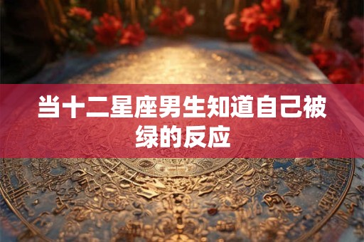 当十二星座男生知道自己被绿的反应
