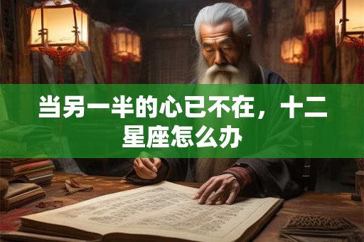 当另一半的心已不在，十二星座怎么办