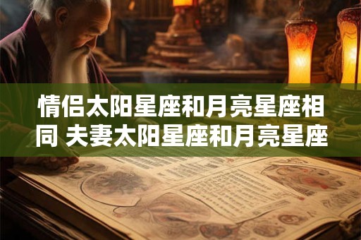 情侣太阳星座和月亮星座相同 夫妻太阳星座和月亮星座配对