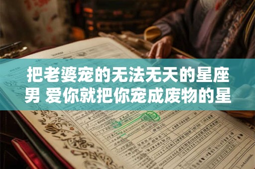把老婆宠的无法无天的星座男 爱你就把你宠成废物的星座男
