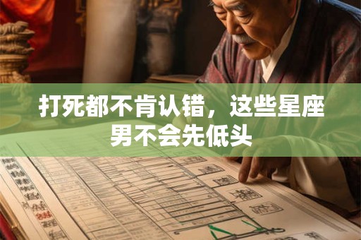 打死都不肯认错，这些星座男不会先低头