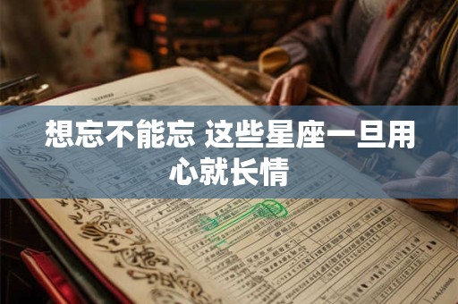 想忘不能忘 这些星座一旦用心就长情