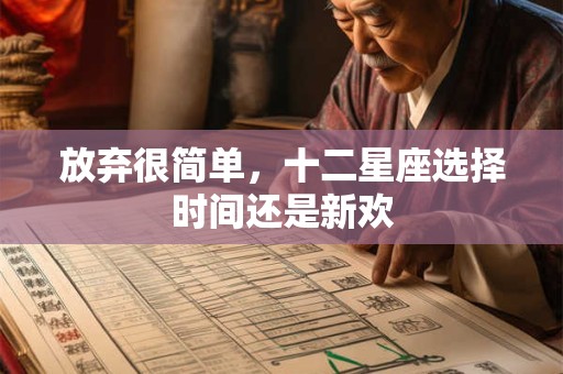 放弃很简单，十二星座选择时间还是新欢