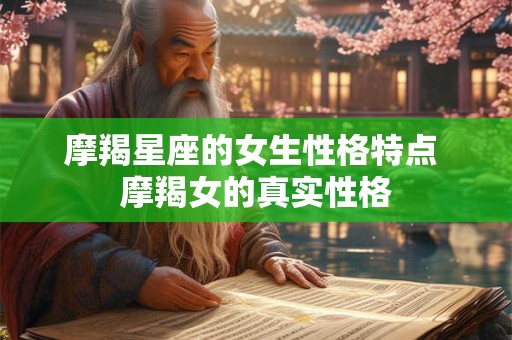 详细阅读:摩羯星座的女生性格特点 摩羯女的真实性格 摩羯星座的女生性格特点 摩羯女的真实性格