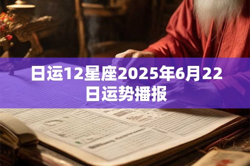 日运12星座2025年6月22日运势播报