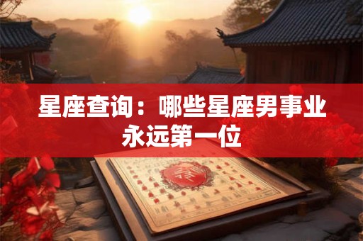 星座查询：哪些星座男事业永远第一位
