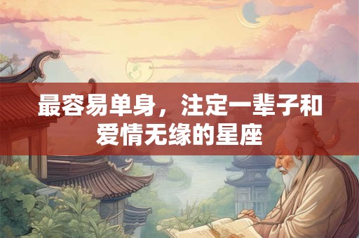 最容易单身，注定一辈子和爱情无缘的星座