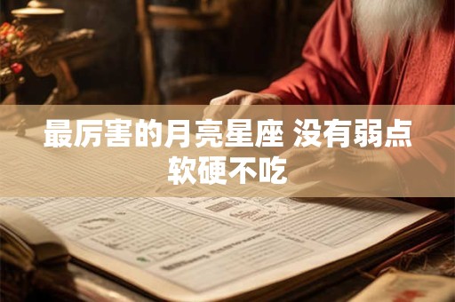 最厉害的月亮星座 没有弱点软硬不吃