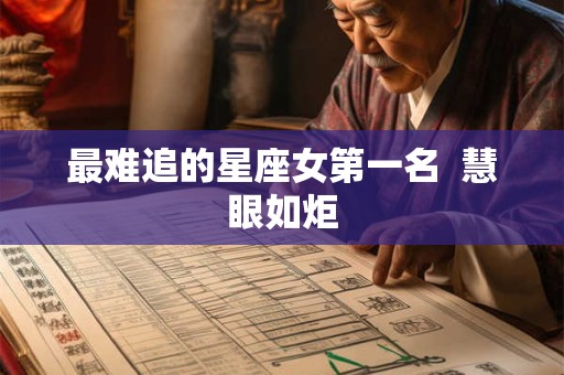 最难追的星座女第一名  慧眼如炬