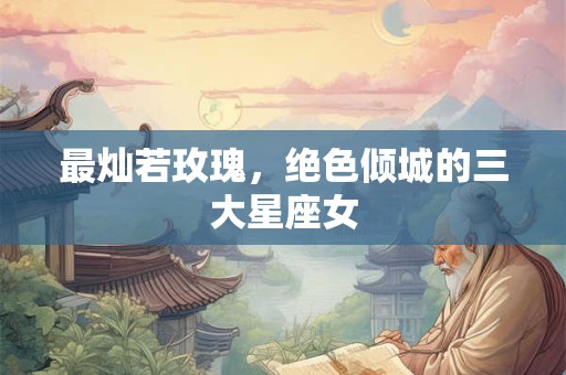 最灿若玫瑰，绝色倾城的三大星座女