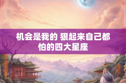 机会是我的 狠起来自己都怕的四大星座
