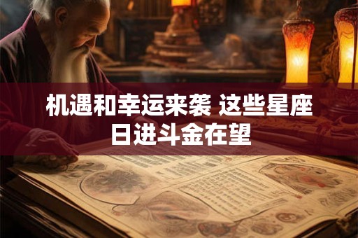 机遇和幸运来袭 这些星座日进斗金在望