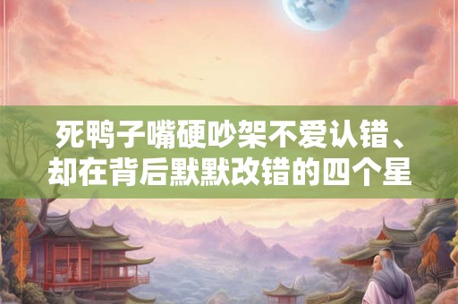 死鸭子嘴硬吵架不爱认错、却在背后默默改错的四个星座