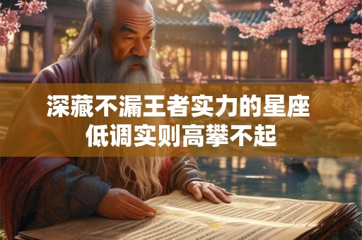 深藏不漏王者实力的星座 低调实则高攀不起