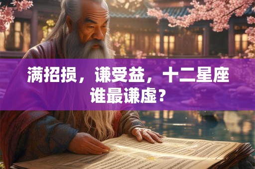满招损，谦受益，十二星座谁最谦虚？