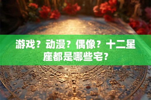 游戏？动漫？偶像？十二星座都是哪些宅？