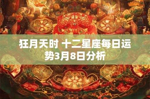 狂月天时 十二星座每日运势3月8日分析