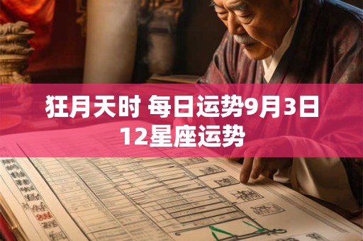 狂月天时 每日运势9月3日12星座运势
