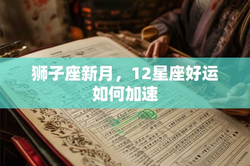 狮子座新月，12星座好运如何加速