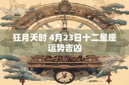 狂月天时 4月23日十二星座运势吉凶