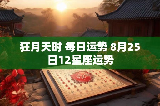 狂月天时 每日运势 8月25日12星座运势