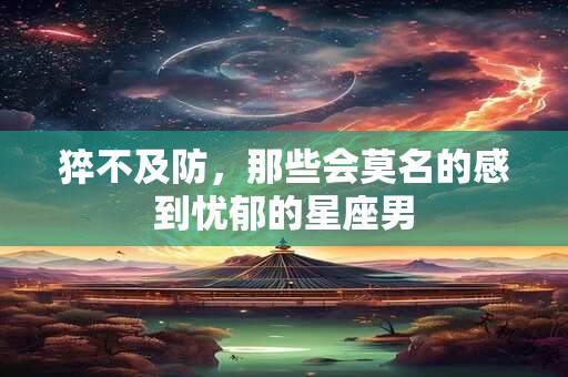 猝不及防，那些会莫名的感到忧郁的星座男