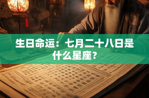 生日命运：七月二十八日是什么星座？