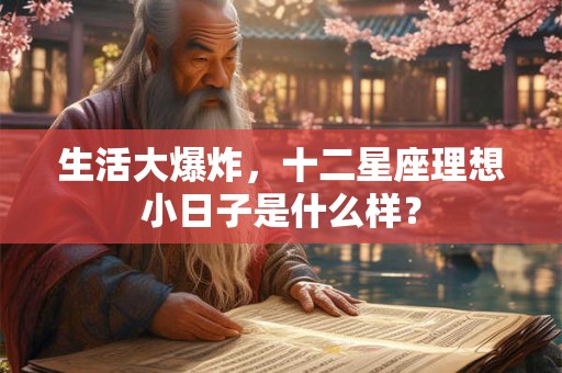 生活大爆炸，十二星座理想小日子是什么样？