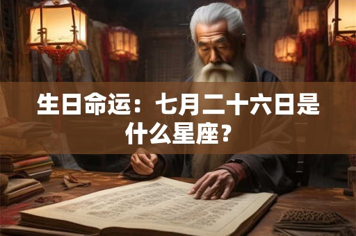 生日命运：七月二十六日是什么星座？