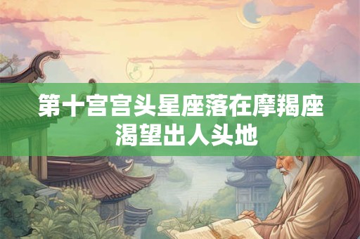 第十宫宫头星座落在摩羯座  渴望出人头地