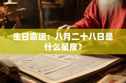 生日命运：八月二十八日是什么星座？