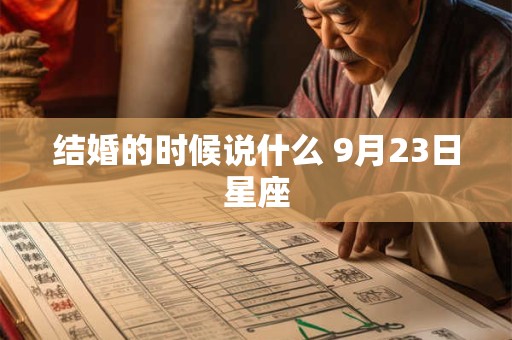 结婚的时候说什么 9月23日星座