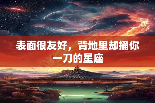 表面很友好，背地里却捅你一刀的星座