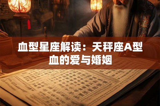 血型星座解读：天秤座A型血的爱与婚姻