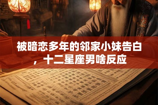 被暗恋多年的邻家小妹告白，十二星座男啥反应