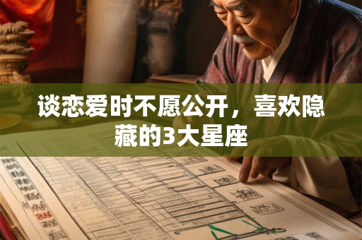谈恋爱时不愿公开，喜欢隐藏的3大星座