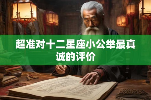 超准对十二星座小公举最真诚的评价