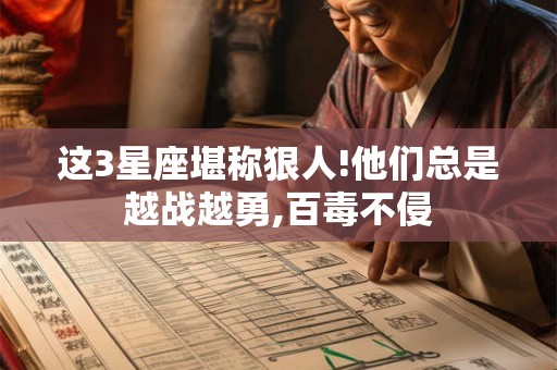 这3星座堪称狠人!他们总是越战越勇,百毒不侵
