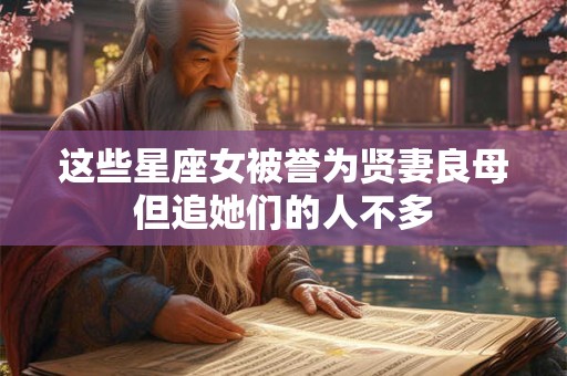 这些星座女被誉为贤妻良母但追她们的人不多