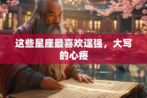 这些星座最喜欢逞强，大写的心疼